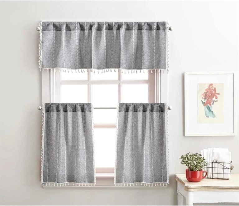 4 Decent Quality Valances For Bathroom Windows Under 16   RoomTalks Rustic Farmhouse Valance  768x660 