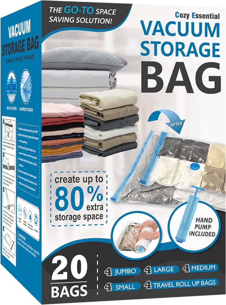 Space saving vacuum storage bag