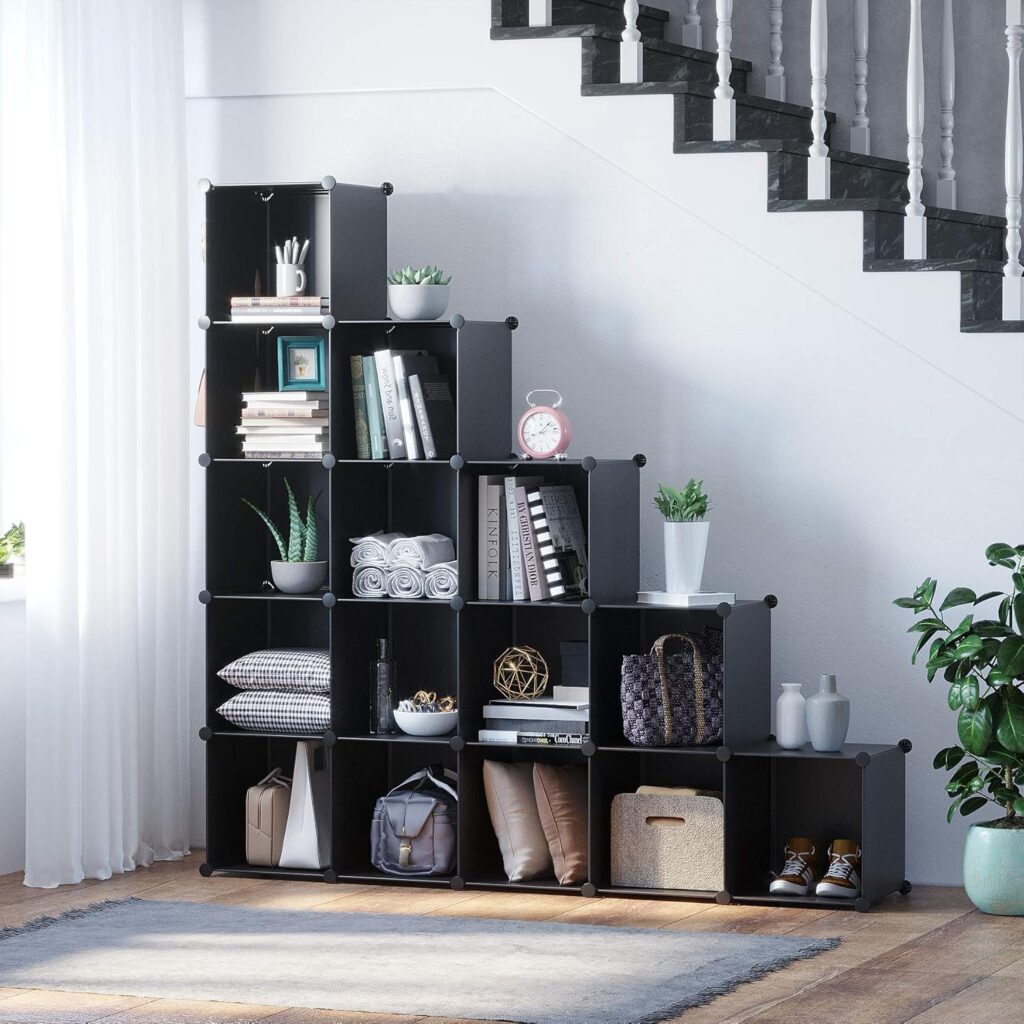 Stackable cube shelves