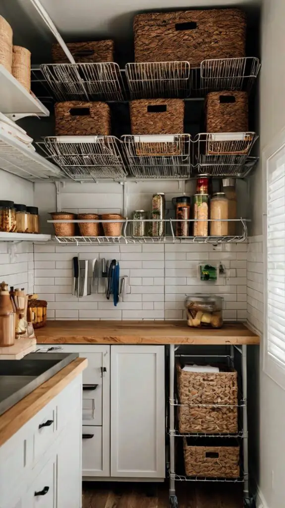 Ceiling-Mounted Basket System