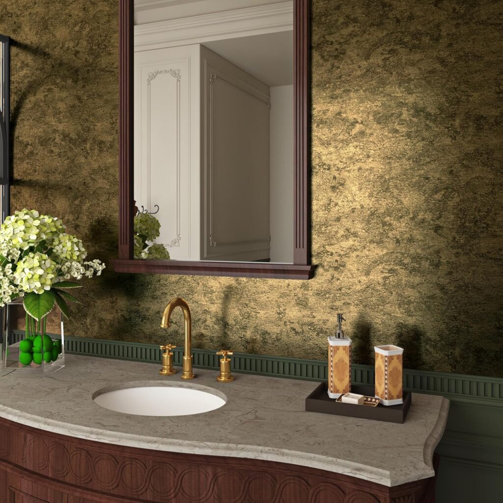 Wallpaper with metallic accents